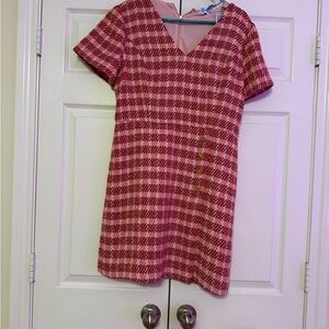 Draper James Red Sheath Mini Dress V-Neck Short Sleeve